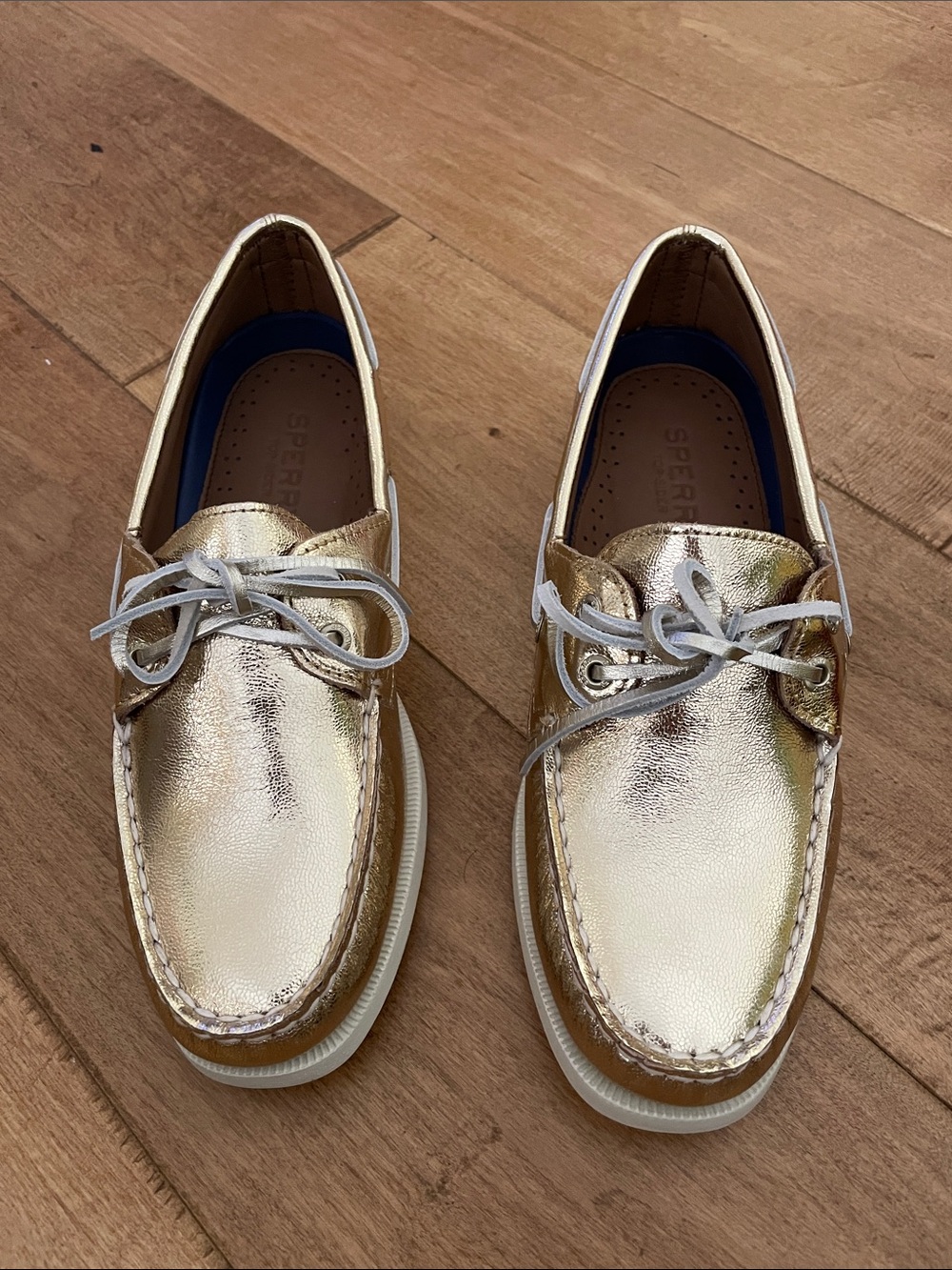 Sperry Metallic Gold Boat Shoes
